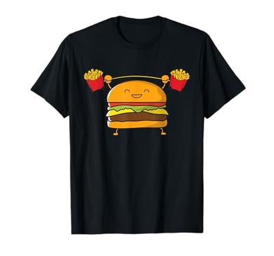 Peso per bilanciere, per hamburger e patatine fritte Maglietta