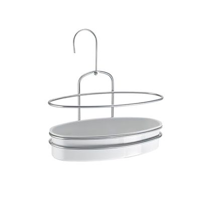 Metaltex - Mensola da Doccia Orbit, 26 x 13 x 17 cm, Colore: Bianco/Argento