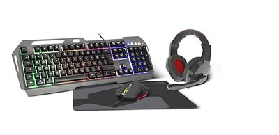 Speedlink LUNERA 4in1 Illuminated Gaming Set – Ensemble composé de Quatre pièces, avec éclairage, Noir