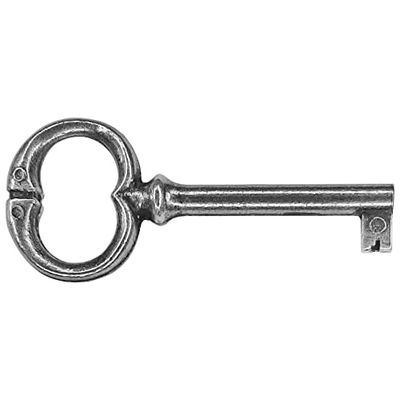 cyclingcolors 1x Vintage Style Open Barrel Skeleton Key 77 mm Furniture Cabinet Antique Pewter Look Silver