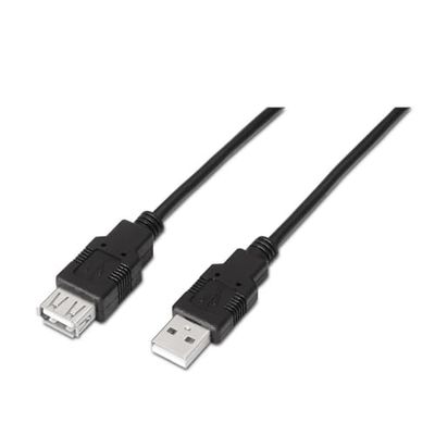 USB-kabel 2.0 type AM-AH, zwart, 1,8 m, snelle gegevensoverdracht, aansluiting op apparaten, ideaal voor het opladen en synchroniseren van apparaten.