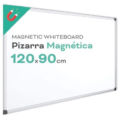 Lavagna magnetica bianca, cornice in alluminio, superficie liscia facile da cancellare, lavagna per prendere appunti, disegnare, insegnare o organizzare, strumento per ufficio e scuola - Ofituria (120