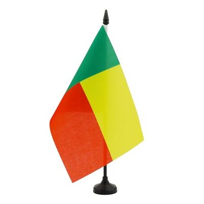BANDIERA DA TAVOLO BENIN 21x14cm - PICCOLA BANDIERINA BENINESE 14 x 21 cm - AZ FLAG