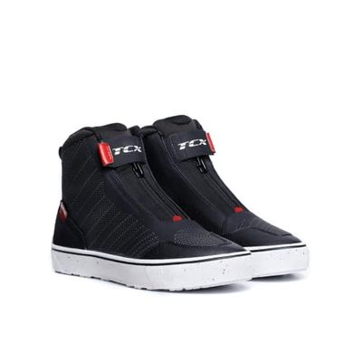 TCX Femme IKASU 2 WP WMN Chaussures Moto Imperméable, Black/Dark Red, 37 EU