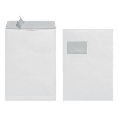 Herlitz C4 with Window 90 g Self Adhesive Pack of 10 with Printed in Sealed Foil Packaging, White Pack of 10