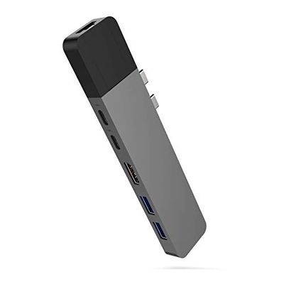 Hyper - HyperDrive NET 6-i-2 Hub för USB-C för MacBook Pro/Air – HDMI 4K60Hz HDR, USB-C 40Gbps 100W PD, USB-C 5Gbps 60W PD, 2 x USB-A 3.0, Gigabit Ethernet – grå