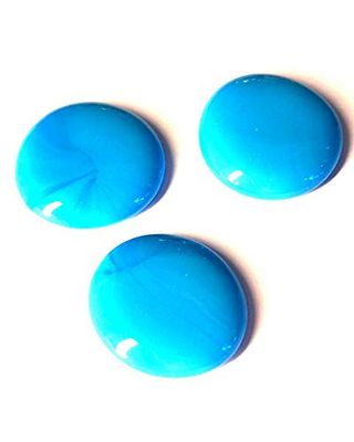 mesbilles - 250 GR Turquoise Perle 14 Billes Plates - Galet en Verre 30 mm Cailloux en Verre décoratifs