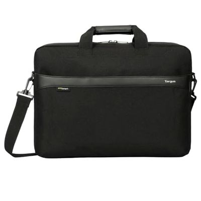 Estuche para computadora portátil Targus de hasta 17,3 pulgadas, estuche de carga superior GeoLite EcoSmart Advanced, tela liviana, duradera y resistente al agua - Negro