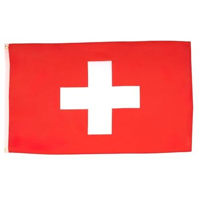 AZ FLAG - Bandera Suiza - 150x90 cm - Bandera Suiza 100% Poliéster Con Ojales de Metal integrados - 110g - Colores Vivos Y Resistente A La Decoloración