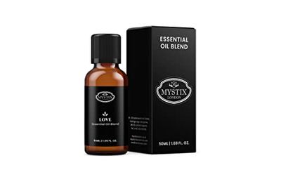 Mystix London | Love Pure & Natural Essential Oil Blend 50ml - For Diffusers, Aromatherapy & Massage Blends | Perfect as a Gift | Vegan, GMO Free