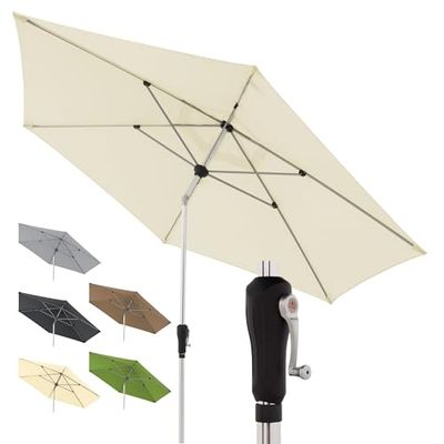 Doppler Aluminum Parasol SL-AZ 330 - Bendable Sunshade for Balcony Or Terrace - Approx. 330 cm - Nature