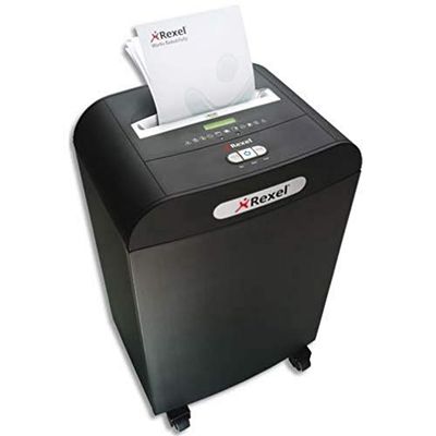 Rexel Mercury Destructeur Manuel Coupe Super Micro, 7 Feuilles, Pour Bureaux Partagés (Jusqu'à 20 Utilisateurs), Technologie Anti-Bourrage, Corbeille 50L, Lubrifiant Inclus, Noir, Mercury RDSM750, 2102429EU