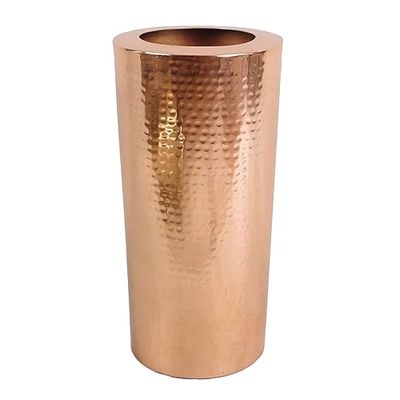 Leaf Jarrón de Metal Martillado Grande Design UK, Cobre, 15 cm x 30 cm (LEAF-7197)