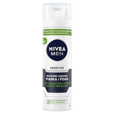 NIVEA MEN Sensitive - Schiuma da barba lenitiva da uomo, 200 ml