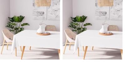 Soleil d'ocre Tovaglia Antimacchia, Bianco, 140 x 240 cm (Confezione da 2)