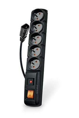 Acar F5/5m F5 Regleta de 5 enchufes con protección contra sobretensiones (Incluye Cable de 5 m con Conector IEC)