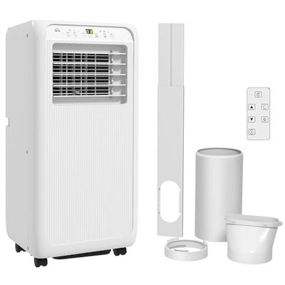 HOMCOM 7000 BTU Air Conditioning Unit, 3-in-1 Portable Air Conditioner, Dehumidifier, Cooling Fan with 2 Speeds, Remote Control, Digital Display, 24H Timer, Window Venting Kit, 26m²
