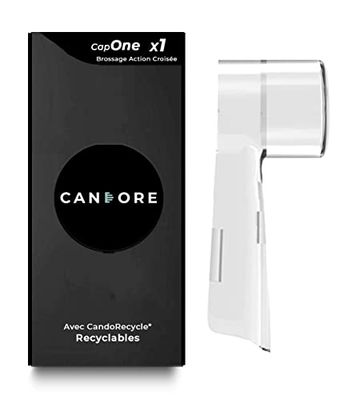 Candore - 1 Capone | Capuchon de Protection - pour Oral-B Brosse à Dents Électrique | Programme de Recyclage | Emballage sans Plastique | Couleur Transparent Cristal | Idéal Voyage, Transport, Etui