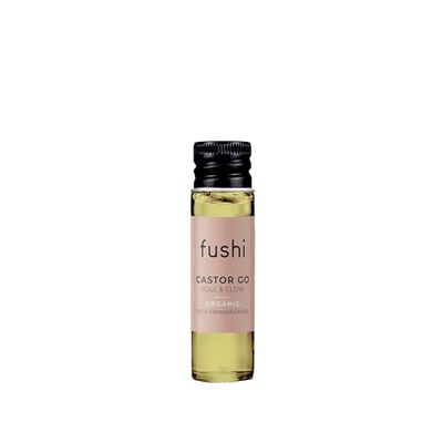 Fushi Organic Castor Oil 10ml Roll & Glow 100% Pure Cold & Fresh-Pressed For Dry Skin & Eyelashes & Eyebrows - Handy On the Go Size Hexane Free Natural Food-grade