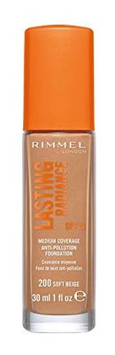 Rimmel London Lasting Radiance Foundation, base de maquilhagem. Tom 200