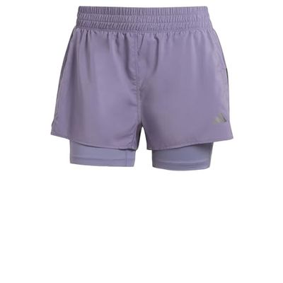 adidas Donna Own The Run Climacool 2in1 Short, Preloved Violet, XL