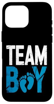 Team Boy Gender Reveal Baby Shower Case for iPhone 16 Pro Max