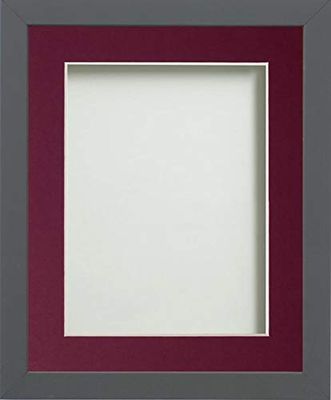 Frame Company Allington Grey Photo Frame with Plum Mount, A3 for A4, fitted with perspex