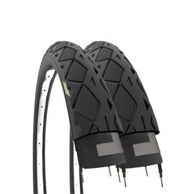Ecovelò Banden 26 x 1,50 (40-559) Slick banden voor MTB Mountainbike Hybrid, 2 unisex volwassenen, zwart, eenheidsmaat