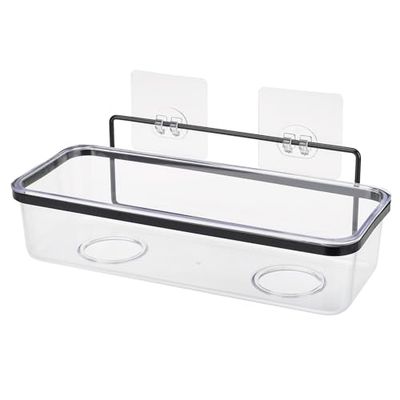 ALSEA – INSTILO – Mensola da doccia – Organizzatore da bagno – Mensola da bagno – Organizzatore da appendere – Mensola da bagno – 27 x 11 x 7 cm, nero