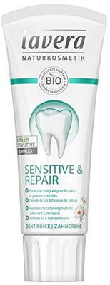 lavera Dentifricio Sensitive & Repair - camomilla bio & fluoruro di sodio - rafforza lo smalto dei denti - antinfiammatorio - protezione e riparazione - cosmetici naturali - vegano - bio (1 x 75 ml)
