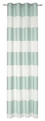 Deko Trends Tab-top curtain, Polyester, turquoise/off-white, 245 x 137 cm
