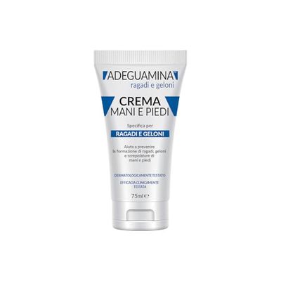 Adeguamina, Crema Ragadi e Geloni Mani e Piedi, Trattamento per Ragadi e Geloni, Formula Idratante e Riparatrice, Dermatologicamente Testata, Assorbimento Rapido - 75ml