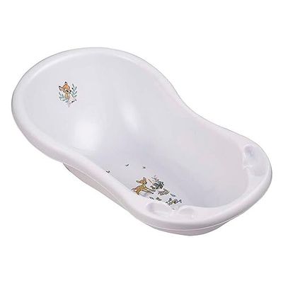 keeeper Bambi Ergonomisch babybadje met afvoerplug, badje voor baby's, vanaf 0 tot 12 maanden, 84 cm, Maria, Nordic White (wit)