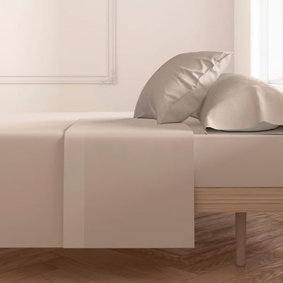 ECOMMERC3 | Top Sheet Bed 135 cm, 100% Soft, Breathable Cotton Top Sheet Extra Soft Earth Colour