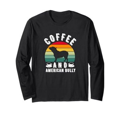 Appassionato di caffè e bulldog americano Maglia a Manica