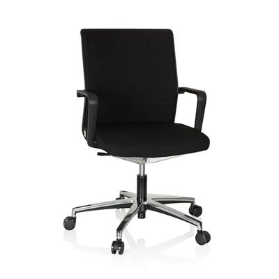 hjh OFFICE 608908 krzesło biurowe Move-TEC 3D materiałowe czarne krzesło obrotowe do dynamicznego i zdrowego siedzenia
