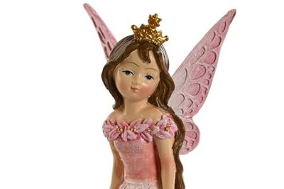 FIGURA RESINA 8X6X18,5 HADA SETA ROSA