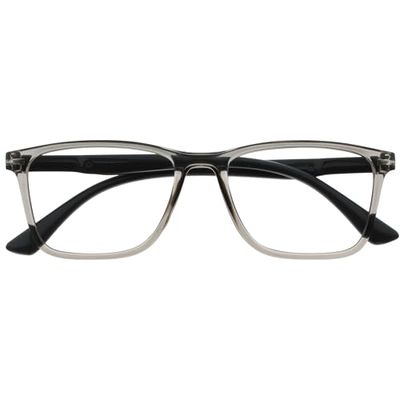 OPULIZE NYX Gafas lectura hombre y mujer - Gafas luz azul - Gafas para ordenador con antideslumbrante - Protección UV - Rectangular - Gris - + 2,50