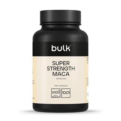 Bulk Cápsulas Super Strength de maca de 5000 mg, 5000 mg, Raíz de maca peruana, Alta potencia, 90 Cápsulas, 90 Dosis
