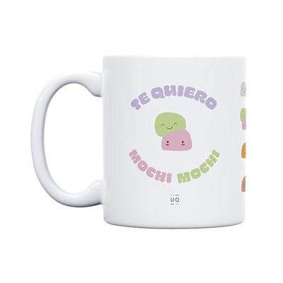 UO Tasse cadeau avec message Te quiero mochi mochi, cadeau pour couple, cadeau original de la Saint-Valentin, 350 ml, céramique