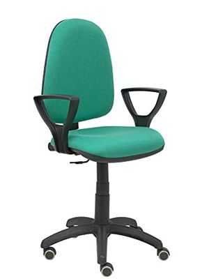 PIQUERAS Y CRESPO model 04CP ergonomische bureaustoel met permanent contactmechanisme, in hoogte verstelbaar en parketwielen en gewatteerde zitting en rugleuning van BALI stof groen (BRACCIOLI FISSI INCLUSI)