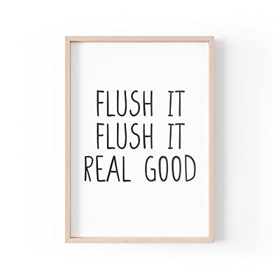 Grappige quote print | Home Prints | Flush It Flush It Real Good | Typografie familie huis toilet grap | A4 A3 A5 | *FRAME NIET INBEGREPEN* - A4 - PBH24