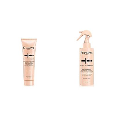 Curl Manifesto, Balsamo Districante, Per Capelli Ricci, Fondant Hydratation Essentielle, 250 ml & Curl Manifesto, Spray Ravvivatore di Ricci Quotidiano, Per Capelli Ricci, 190 ml