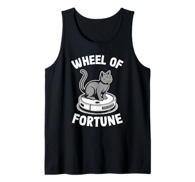 Wheel of Fortune Robot Vacuum Cleaner Funny Cat Tank Top