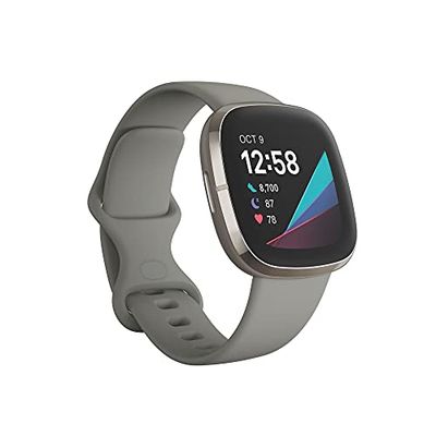 Fitbit Sense Advanced Smartwatch with Tools for Heart Health, Stress Management & Skin Temperature Trends, Sage Grey / Silver