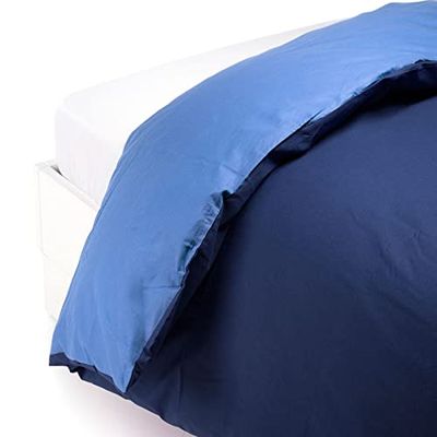 Caleffi 58575 dekbed voor Frans bed, katoen, effen, blauw