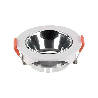 VT-931 GU10 FITTING ROUND-WHITE FRAME+CHROME REFLECTOR