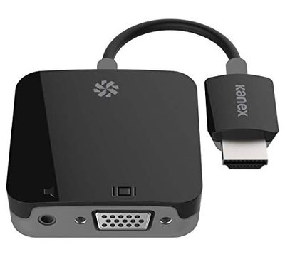 Kanex HDMI till VGA-adapter för Apple TV 4:e generationen och Apple TV 4k – [bildskärm/projektor med VGA-port, Full HD 1080p (60Hz), 3,5 mm ljud-/jackutgång, 7 cm, svart] – K172-1075-BK7I