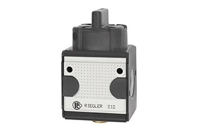 RIEGLER 100612-K 12 - Válvula de bola (3/2 vías, con cerradura, BG 1, G 3/8, 1 unidad)