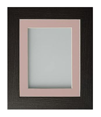 Frame Company Watson Black Picture Photo Frame fitted with Perspex, 16x12 inch with Pink Mount for image size 13x9 inch